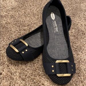 Blue flats with buckle